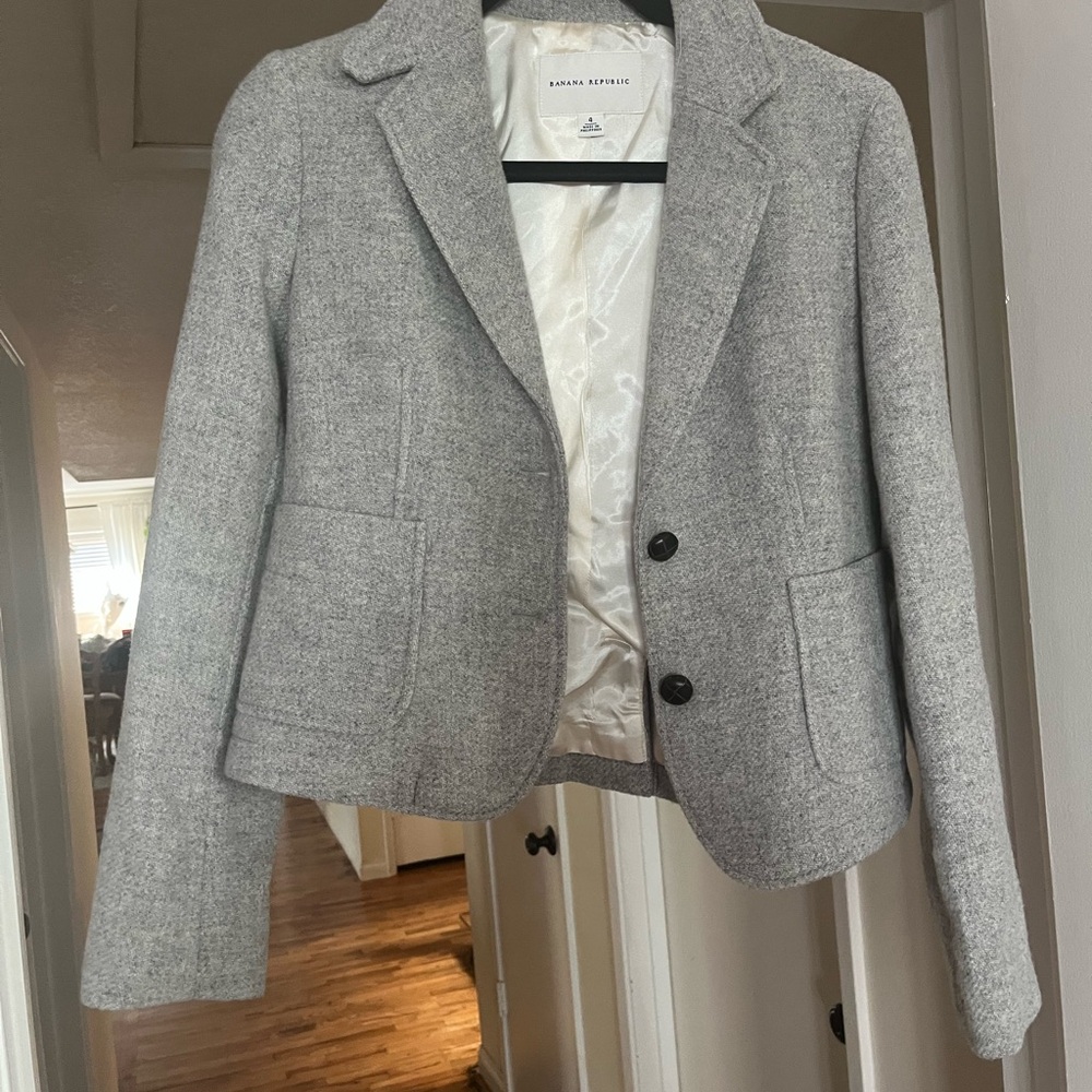 Banana Republic Gray Women's Wool Blazer